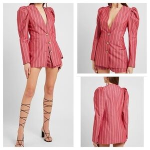 8 by YOOX
STRIPED COTTON PUFF-SLEEVE BLAZER SHORT SET size EUR 44-42